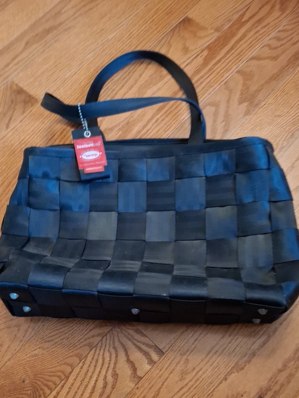 Seatbelt Woven Tote Bag in Black - Elegant Everyday Carry